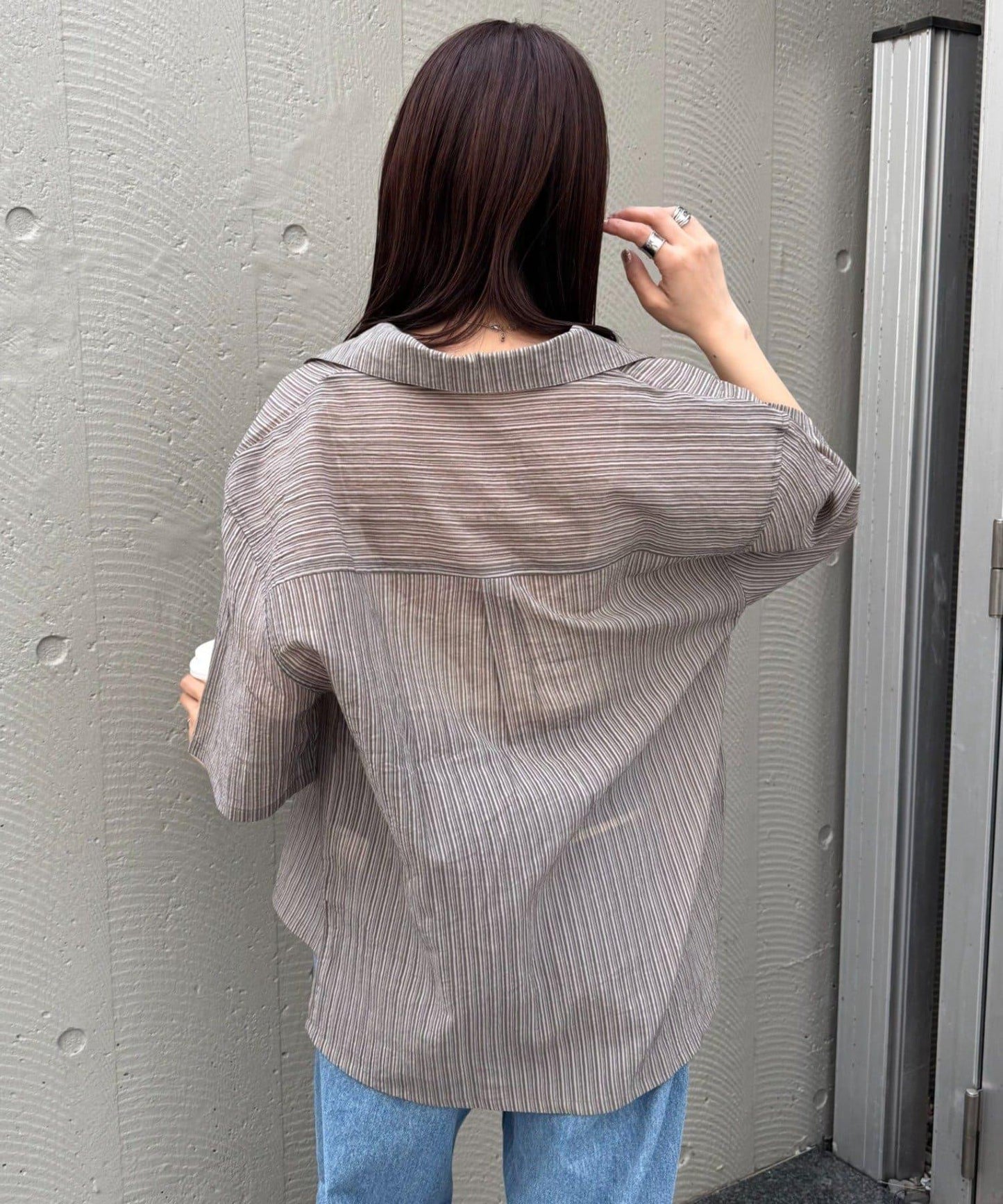 UNISEX 透感開領襯衫