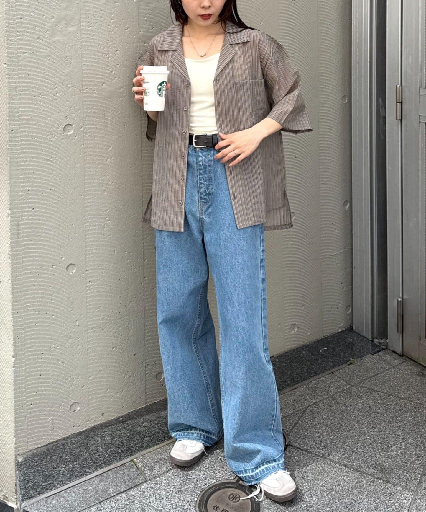 UNISEX 透感開領襯衫