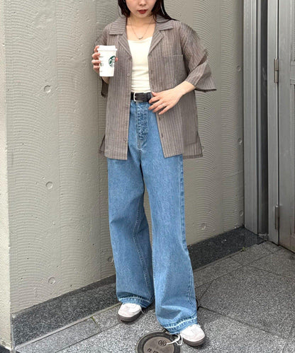 UNISEX 透感開領襯衫