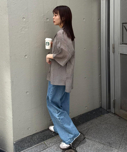 UNISEX 透感開領襯衫