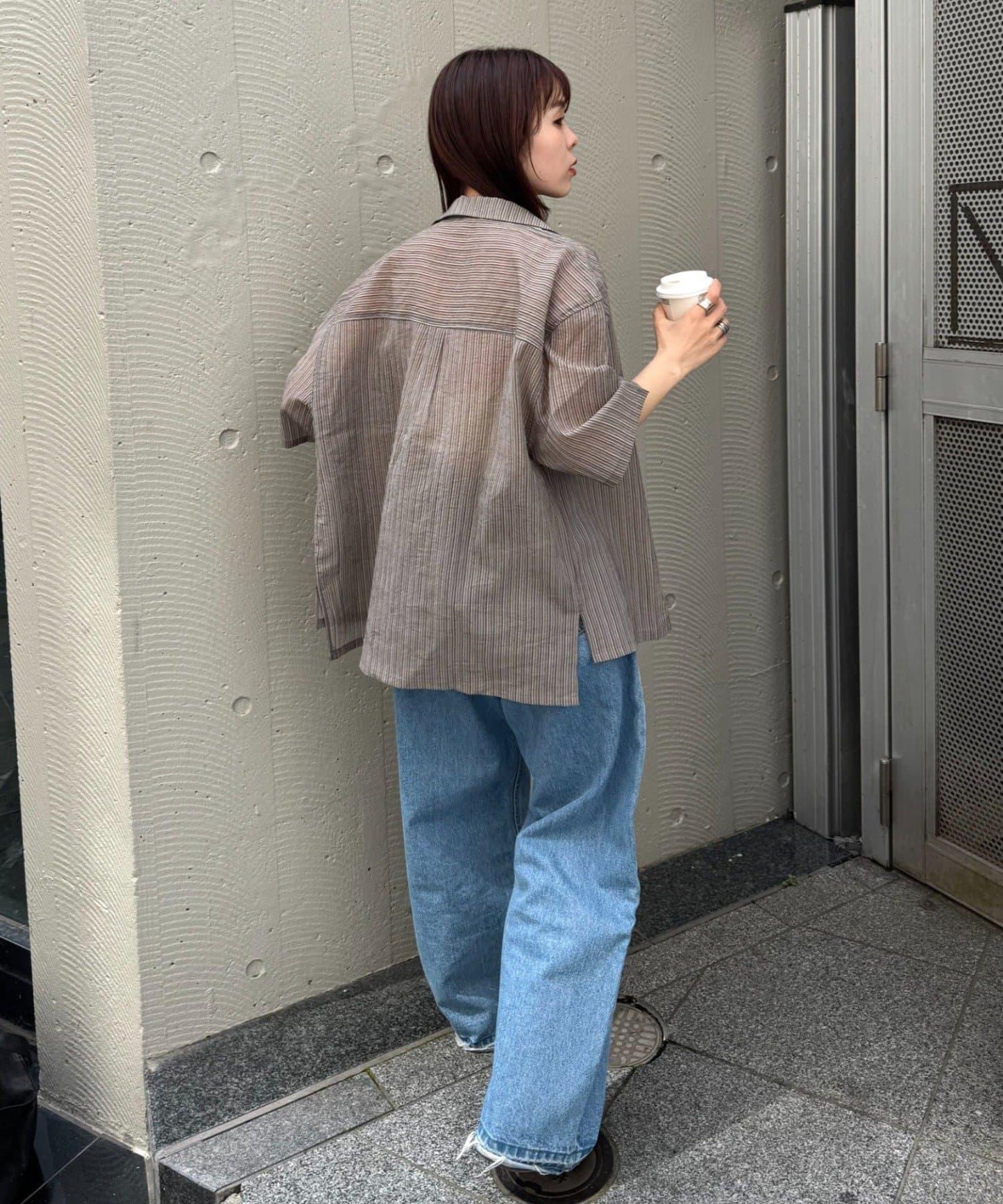 UNISEX 透感開領襯衫