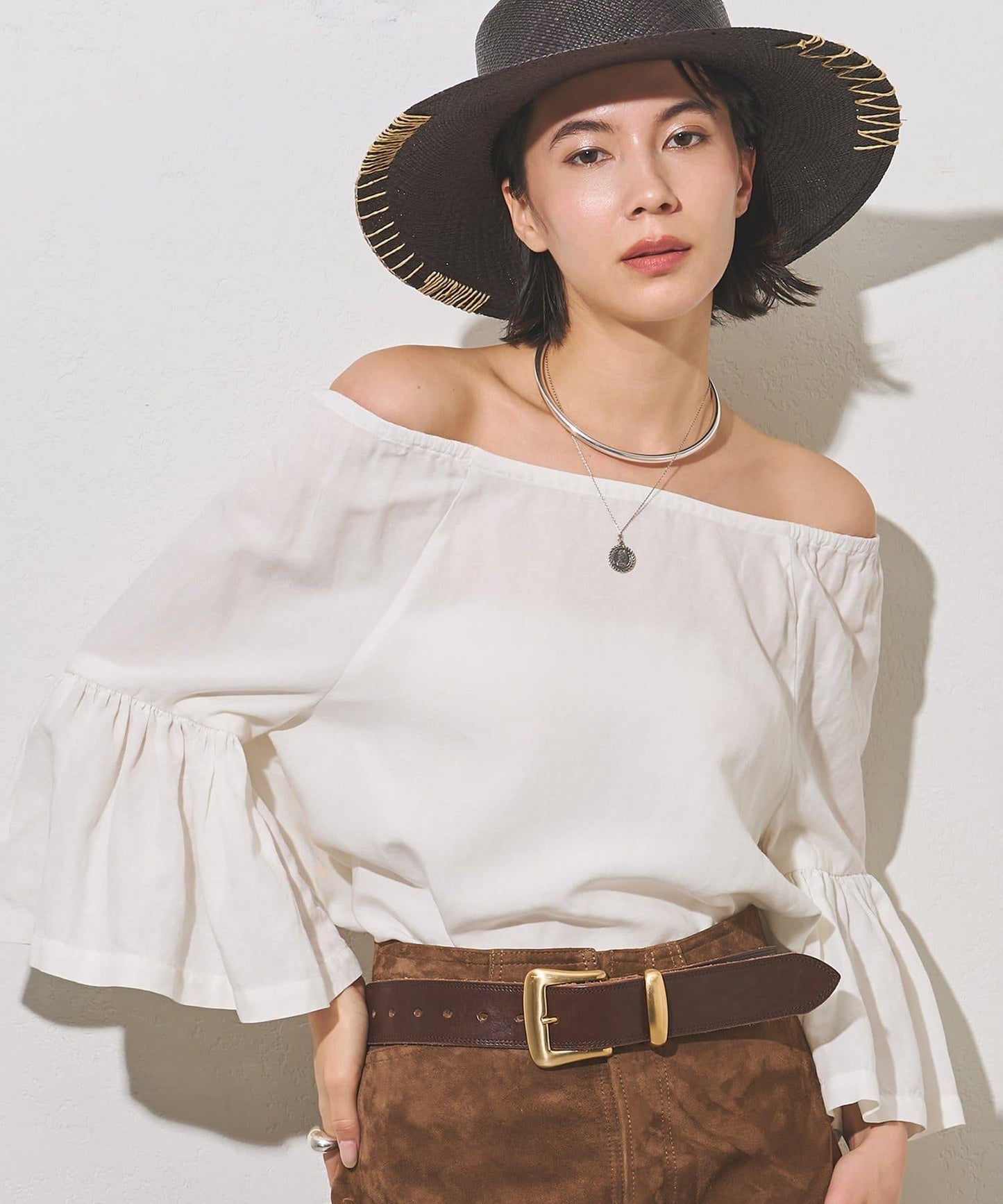 喇叭袖設計 女式襯衫