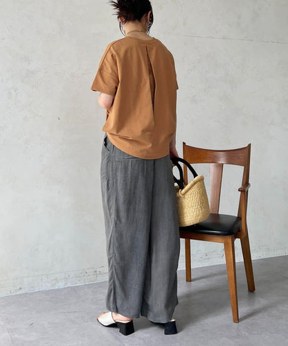仿麻質感 蕾絲 針織套頭衫
