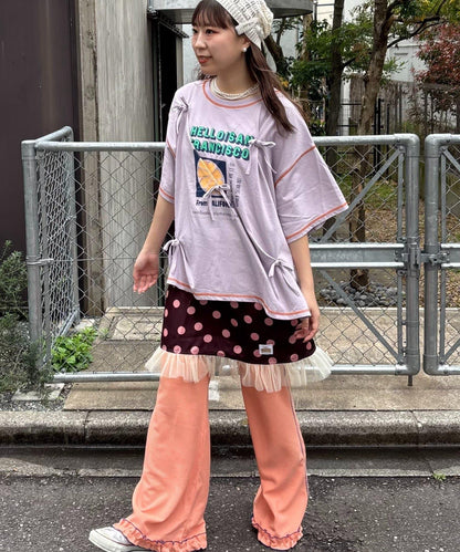 HELLO.SANFRANCISCO/ハローサンフランシスコ 褶襉蝴蝶結印花 短袖T恤