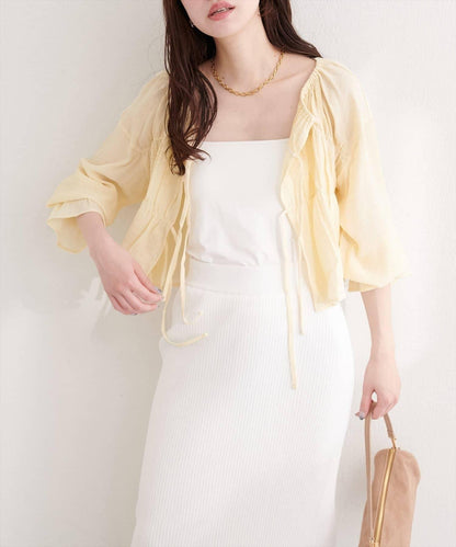natural couture 楊柳褶皺 蝴蝶結 女襯衫