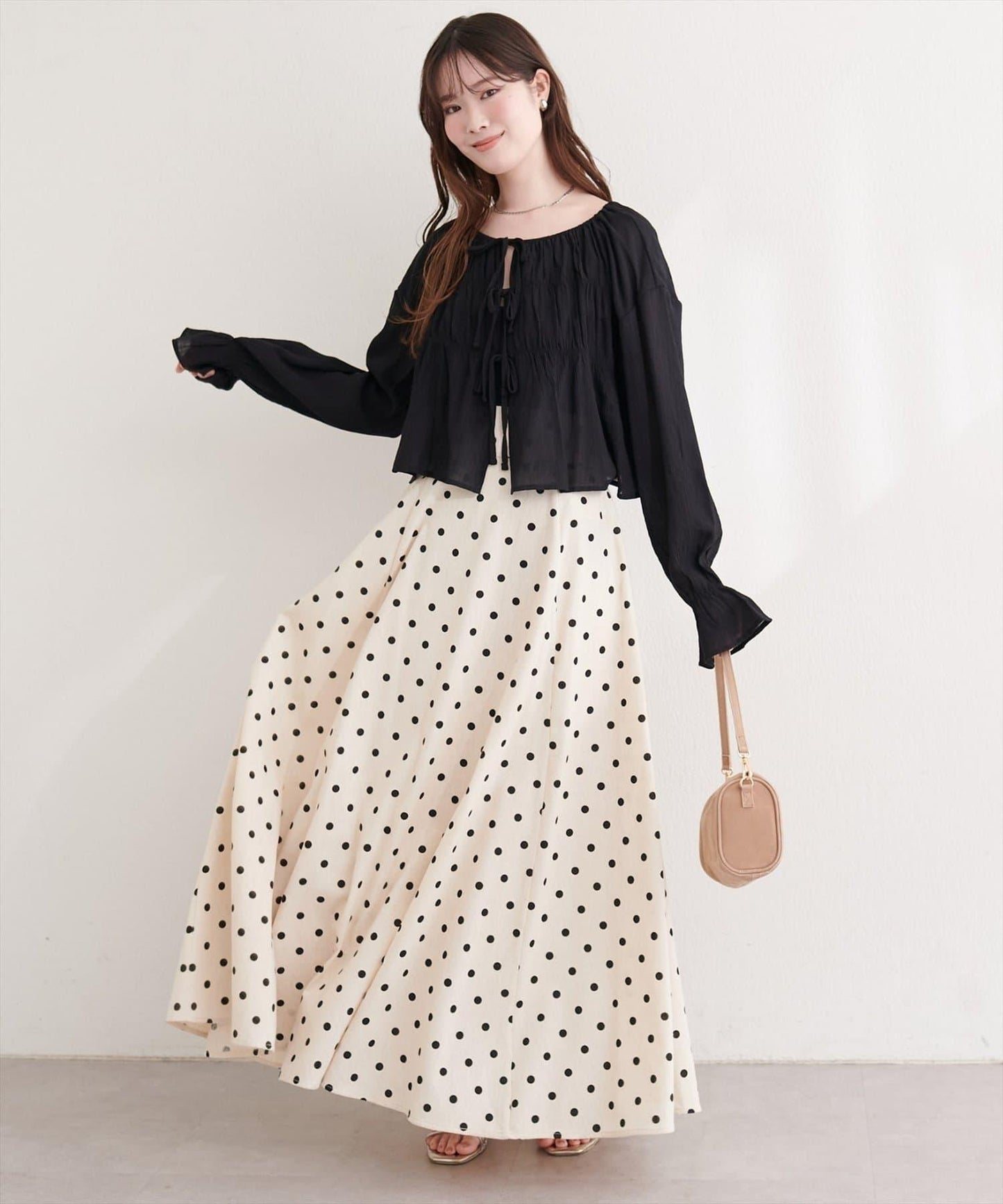 natural couture 楊柳褶皺 蝴蝶結 女襯衫