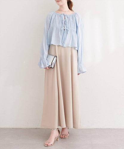 natural couture 楊柳褶皺 蝴蝶結 女襯衫