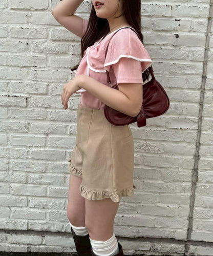 短袖 蝴蝶結設計 上衣