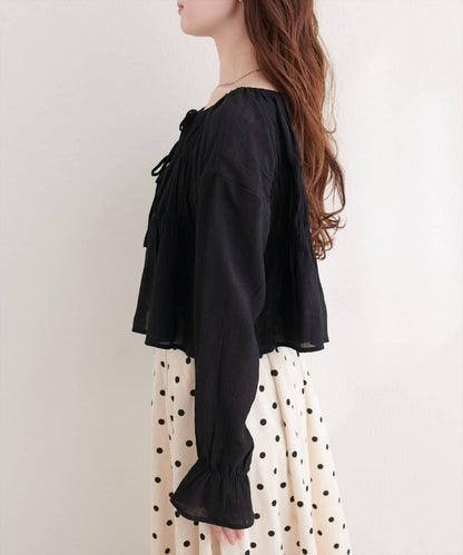natural couture 楊柳褶皺 蝴蝶結 女襯衫