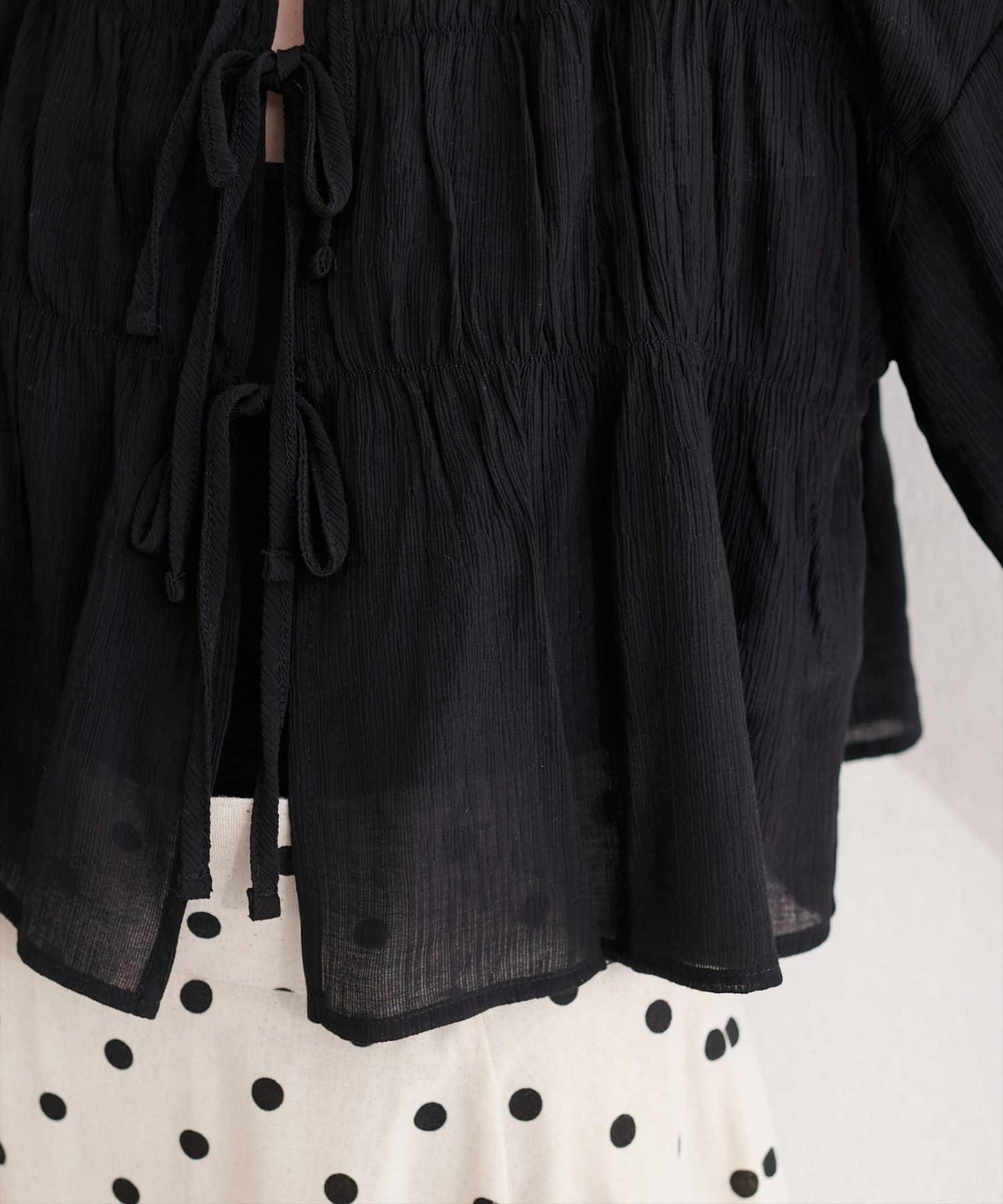 natural couture 楊柳褶皺 蝴蝶結 女襯衫