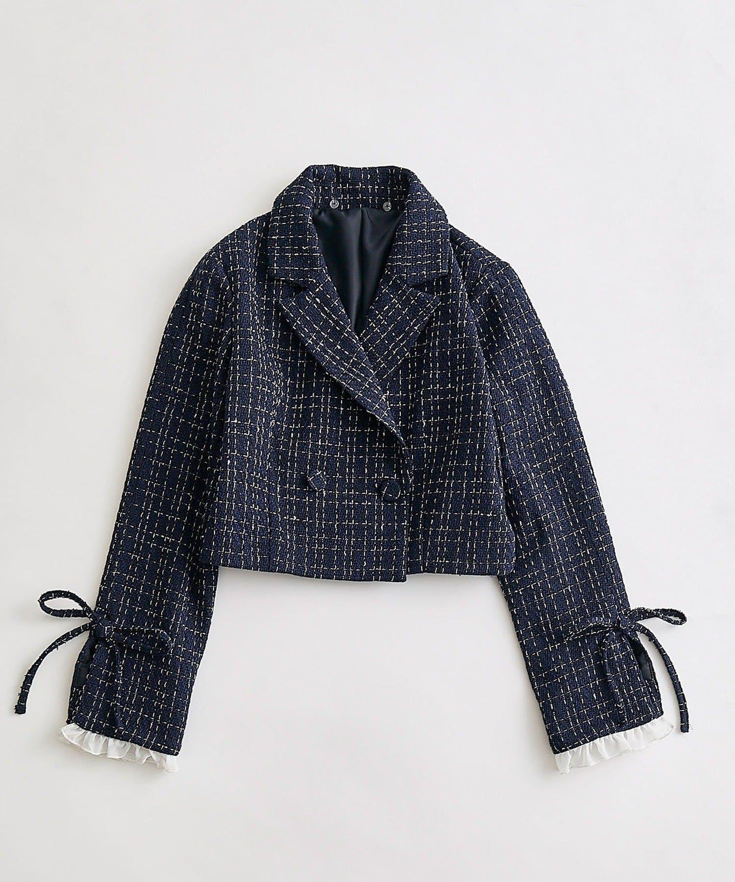OLIVE des OLIVE 短款蕾絲領西裝外套