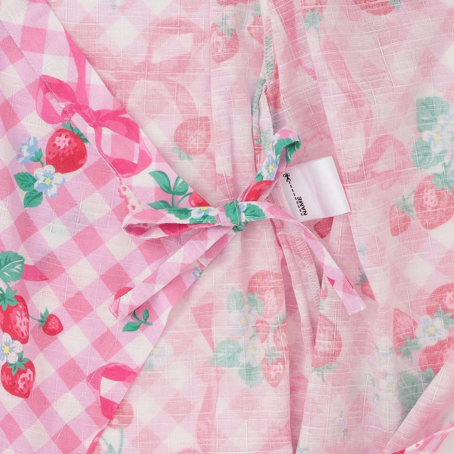 格紋草莓圖案 和服連體衣