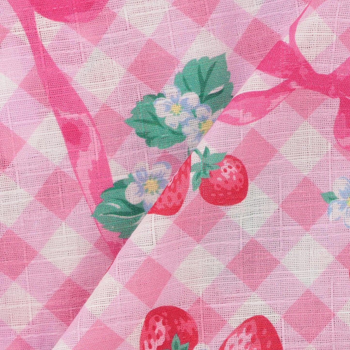 格紋草莓圖案 和服連體衣