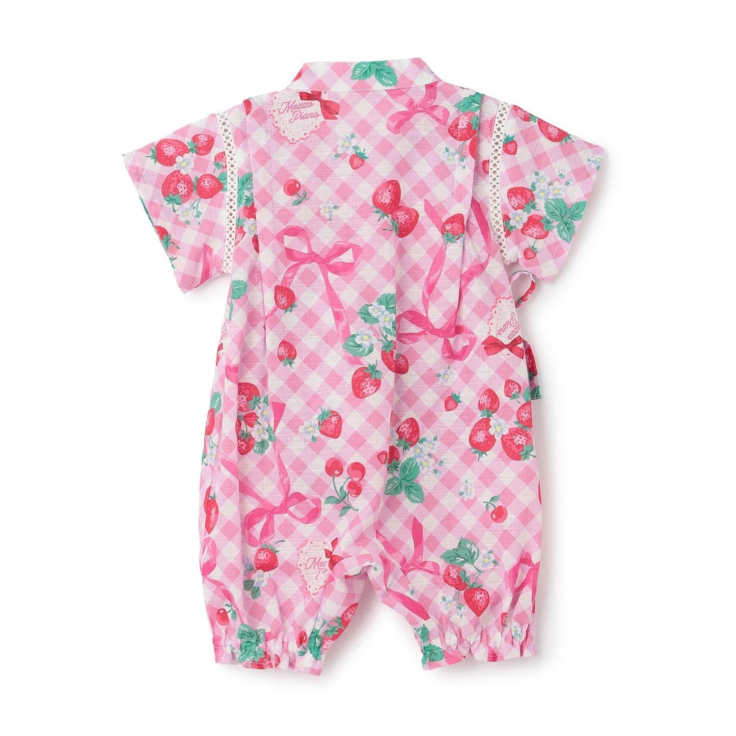 格紋草莓圖案 和服連體衣