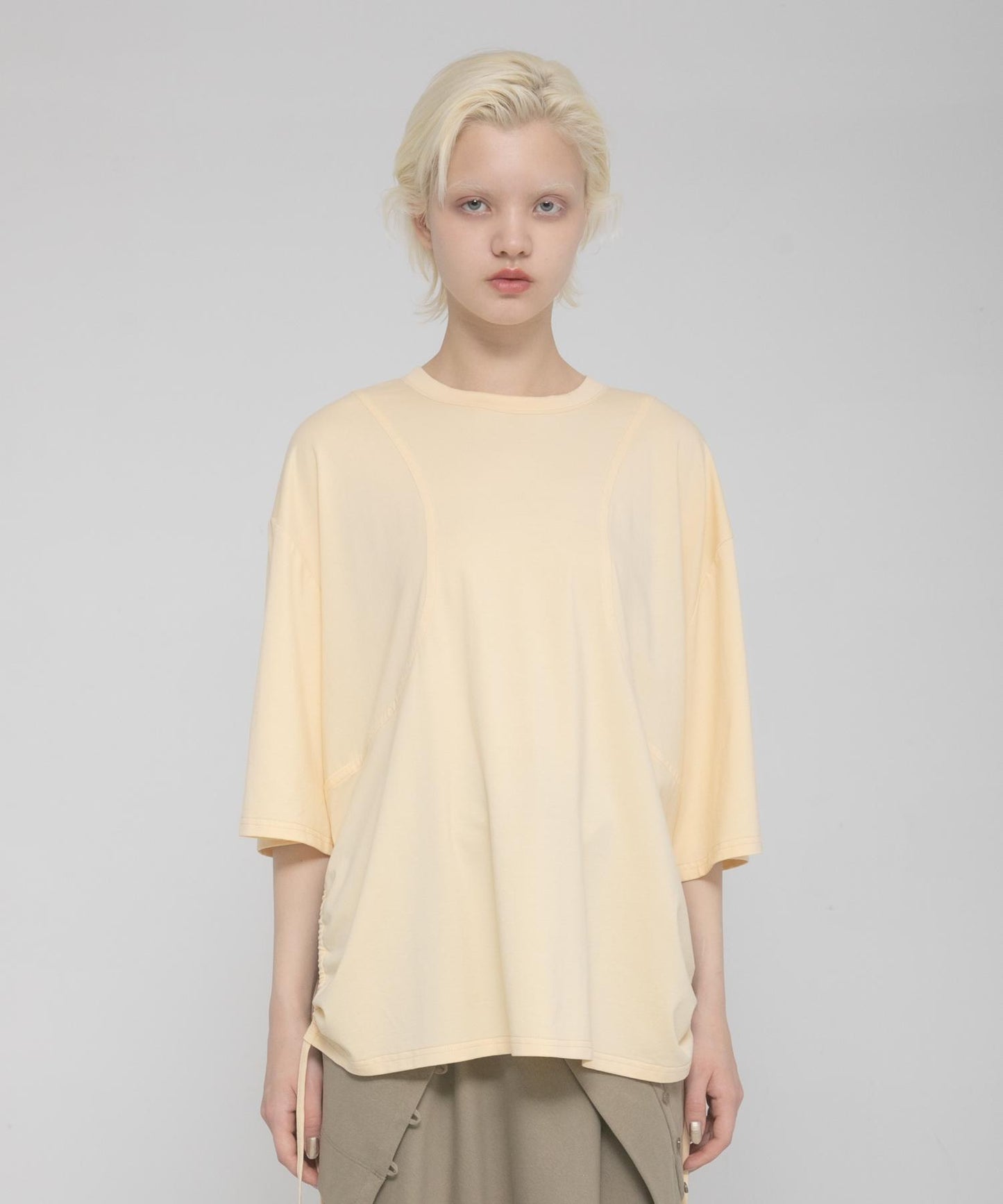 shirring over tee 褶皺疊穿設計T恤