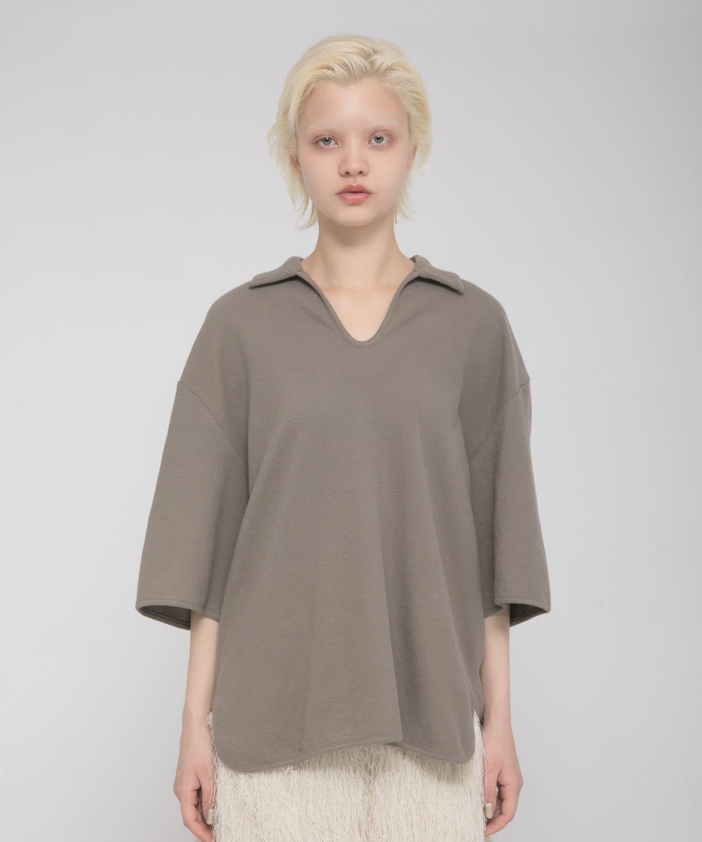 開領 open collared tee T恤