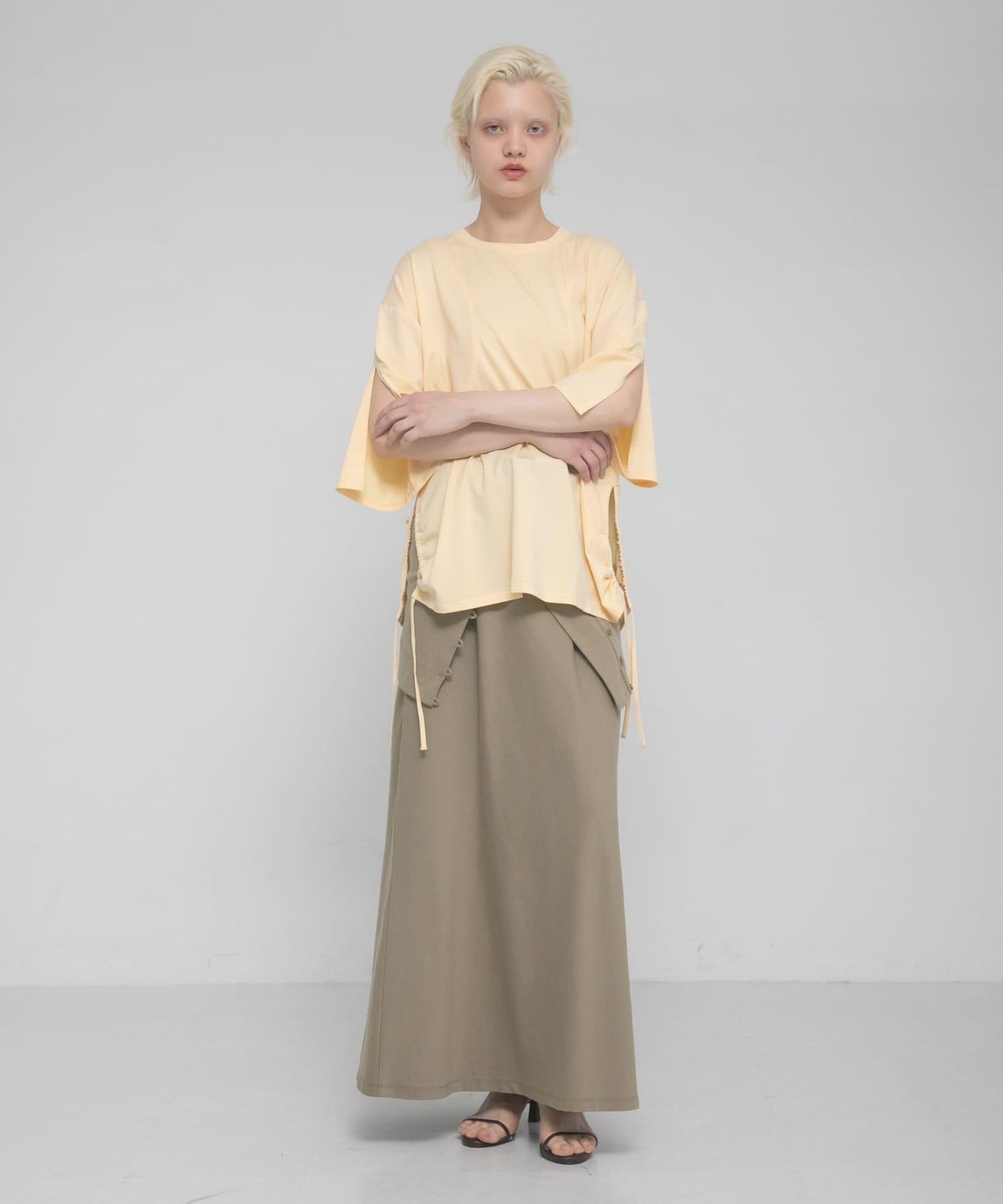 shirring over tee 褶皺疊穿設計T恤