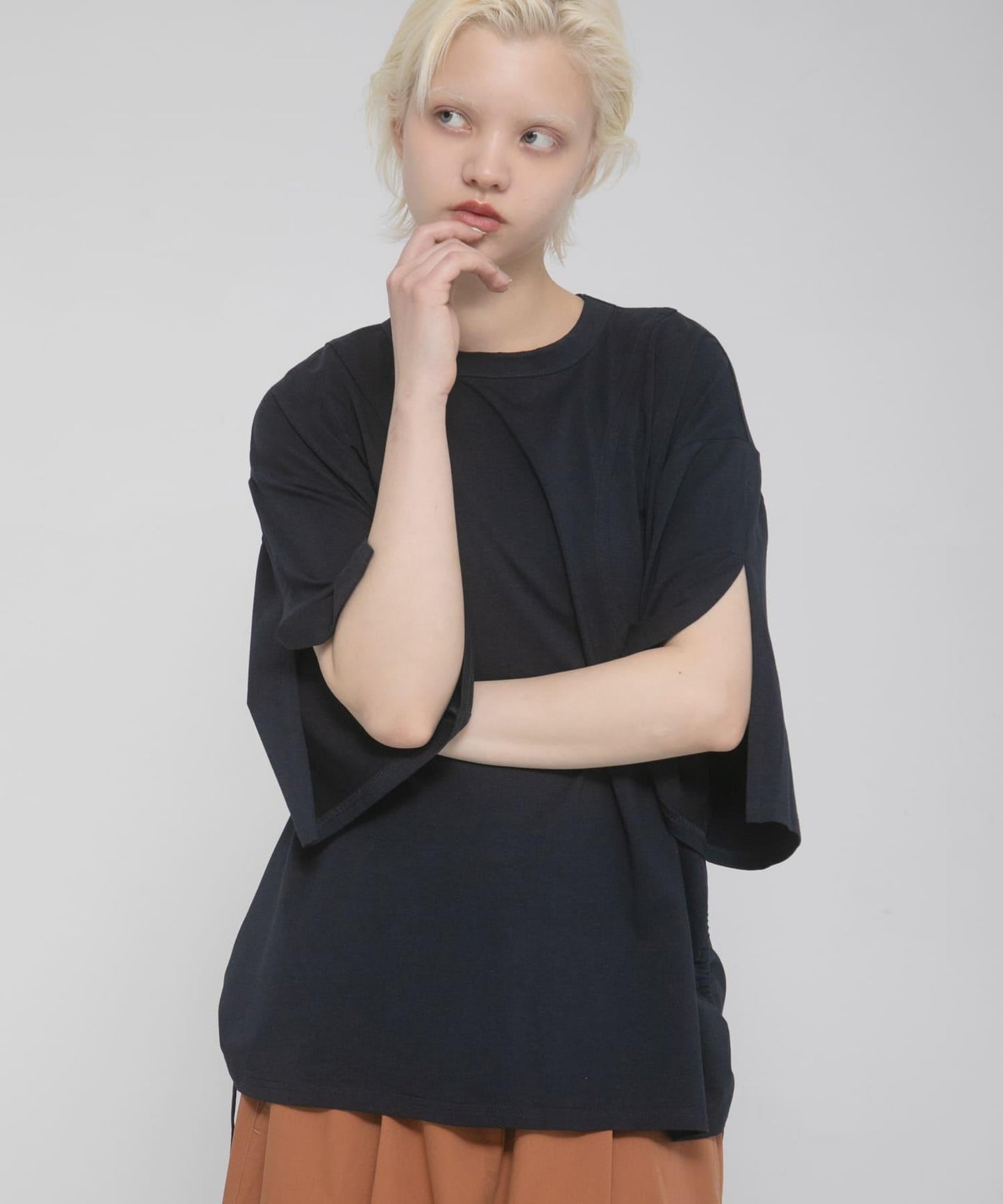 shirring over tee 褶皺疊穿設計T恤