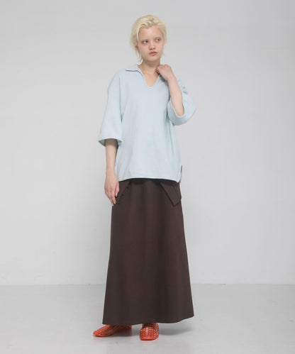開領 open collared tee T恤