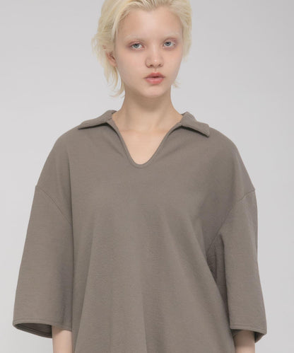 開領 open collared tee T恤