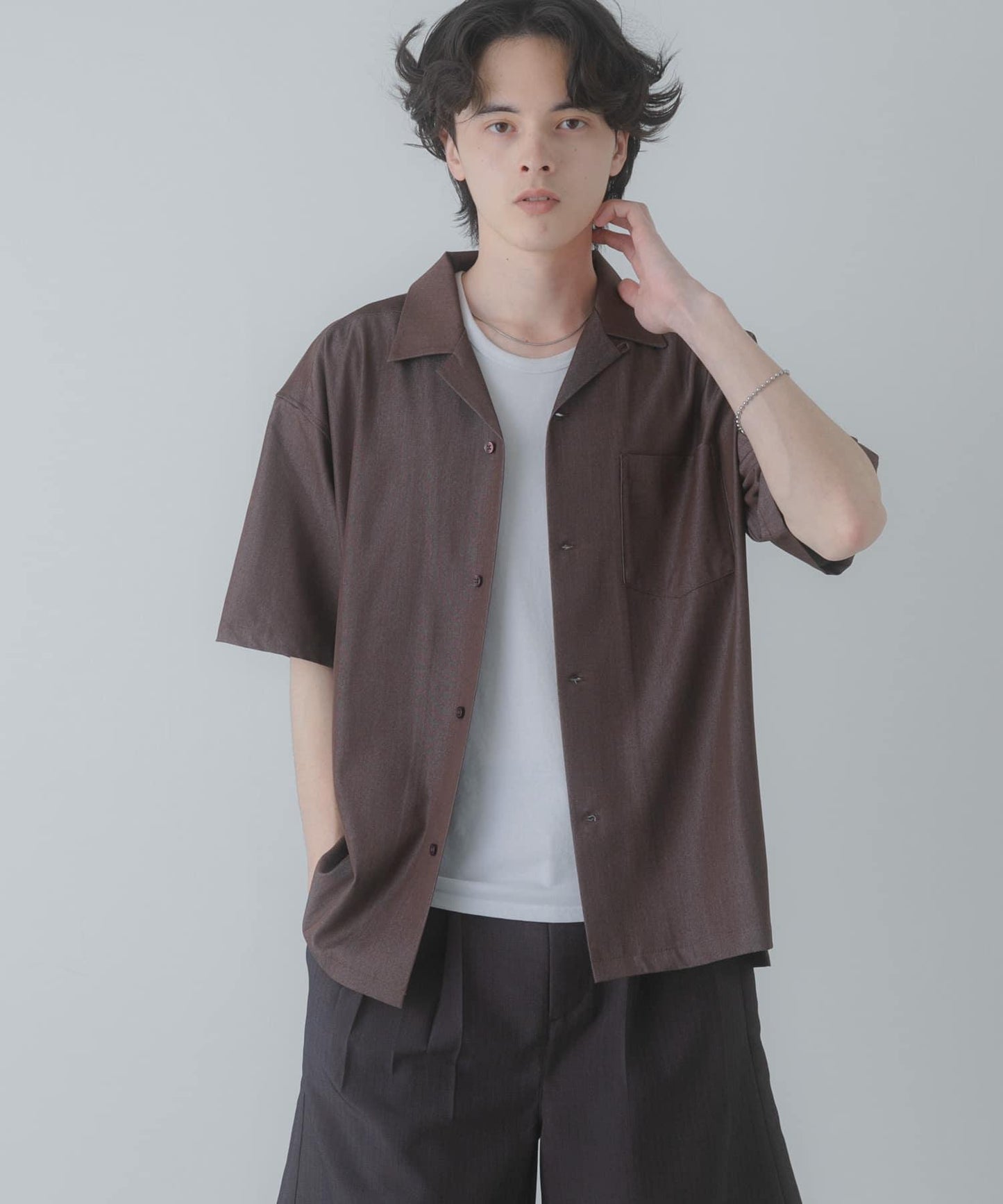水洗質感 開領 休閒襯衫