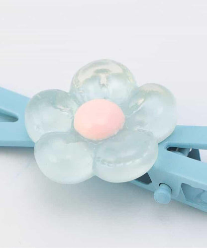 透明花朵蝴蝶結髮夾 兩個套裝