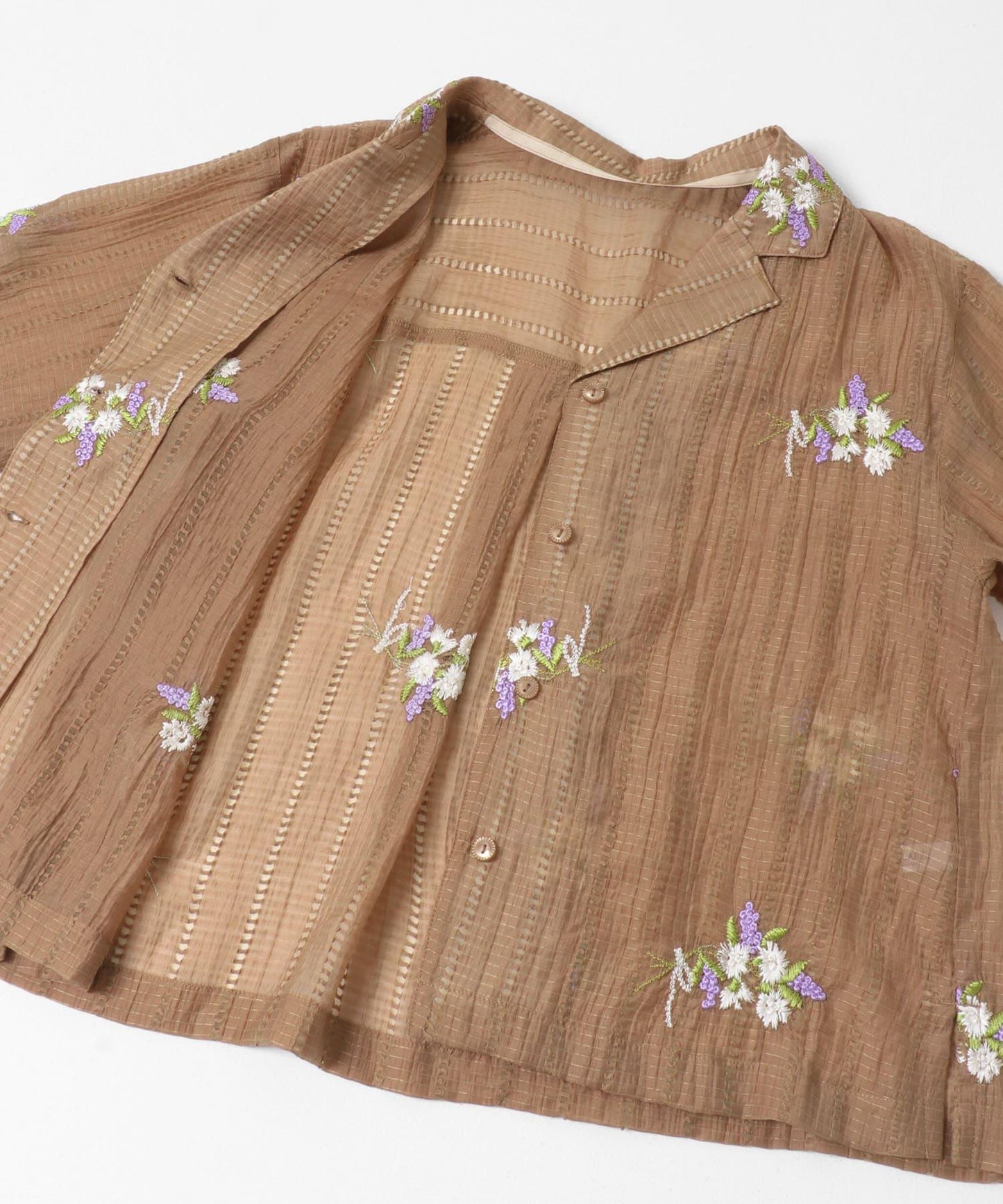 花卉刺繡提花襯衫