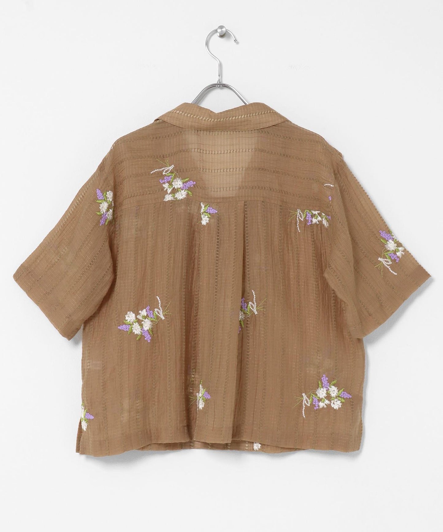 花卉刺繡提花襯衫