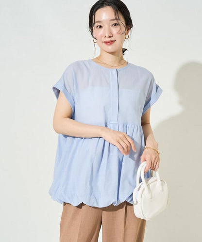印度透感薄紗 蓬鬆設計 無袖 女式襯衫
