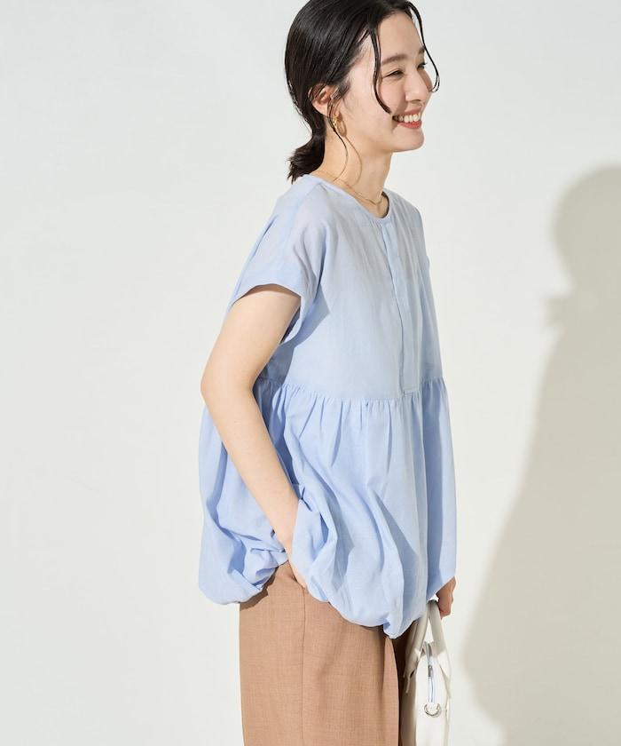 印度透感薄紗 蓬鬆設計 無袖 女式襯衫