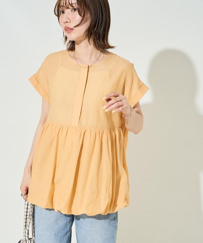印度透感薄紗 蓬鬆設計 無袖 女式襯衫