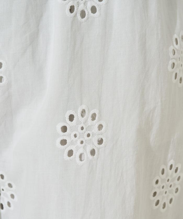 鏤空刺繡 寬鬆 褲子