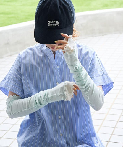 接觸涼感 防紫外線 荷葉邊 Somarti 防曬袖套