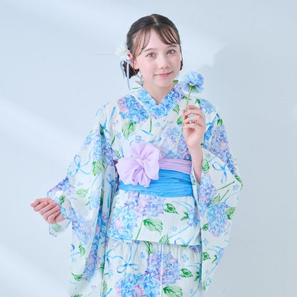 接觸冷感 2WAY設計 繡球花圖案 浴衣