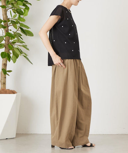 波點刺繡 針織上衣