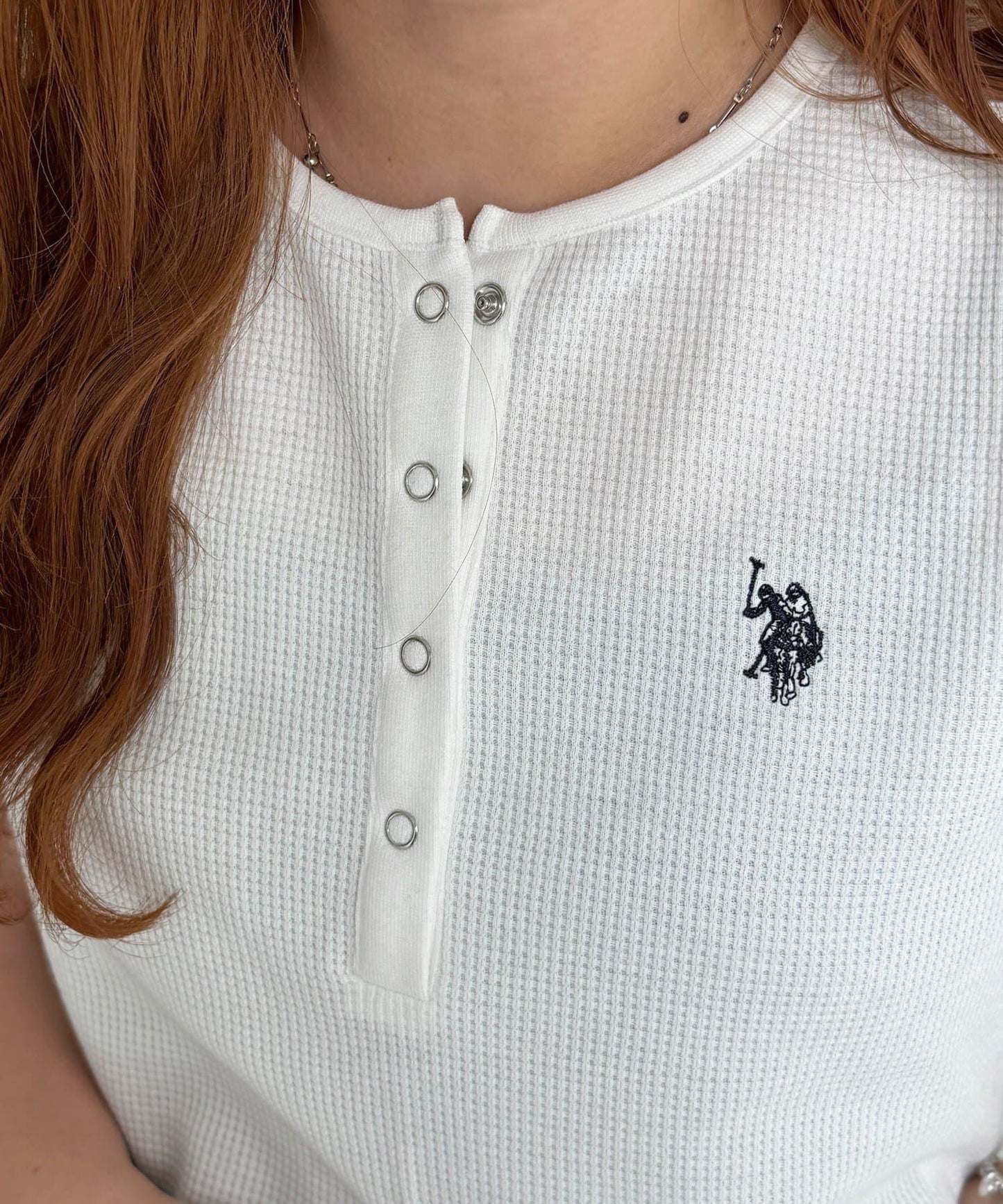 U.S. POLO ASSN. 華夫格亨利領T恤