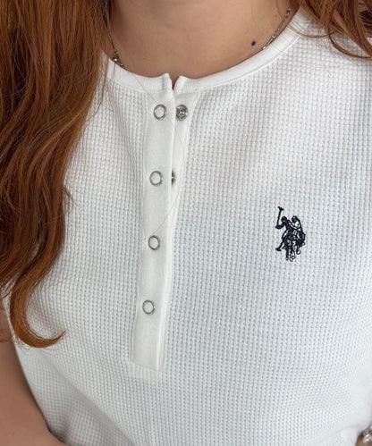 U.S. POLO ASSN. 華夫格亨利領T恤