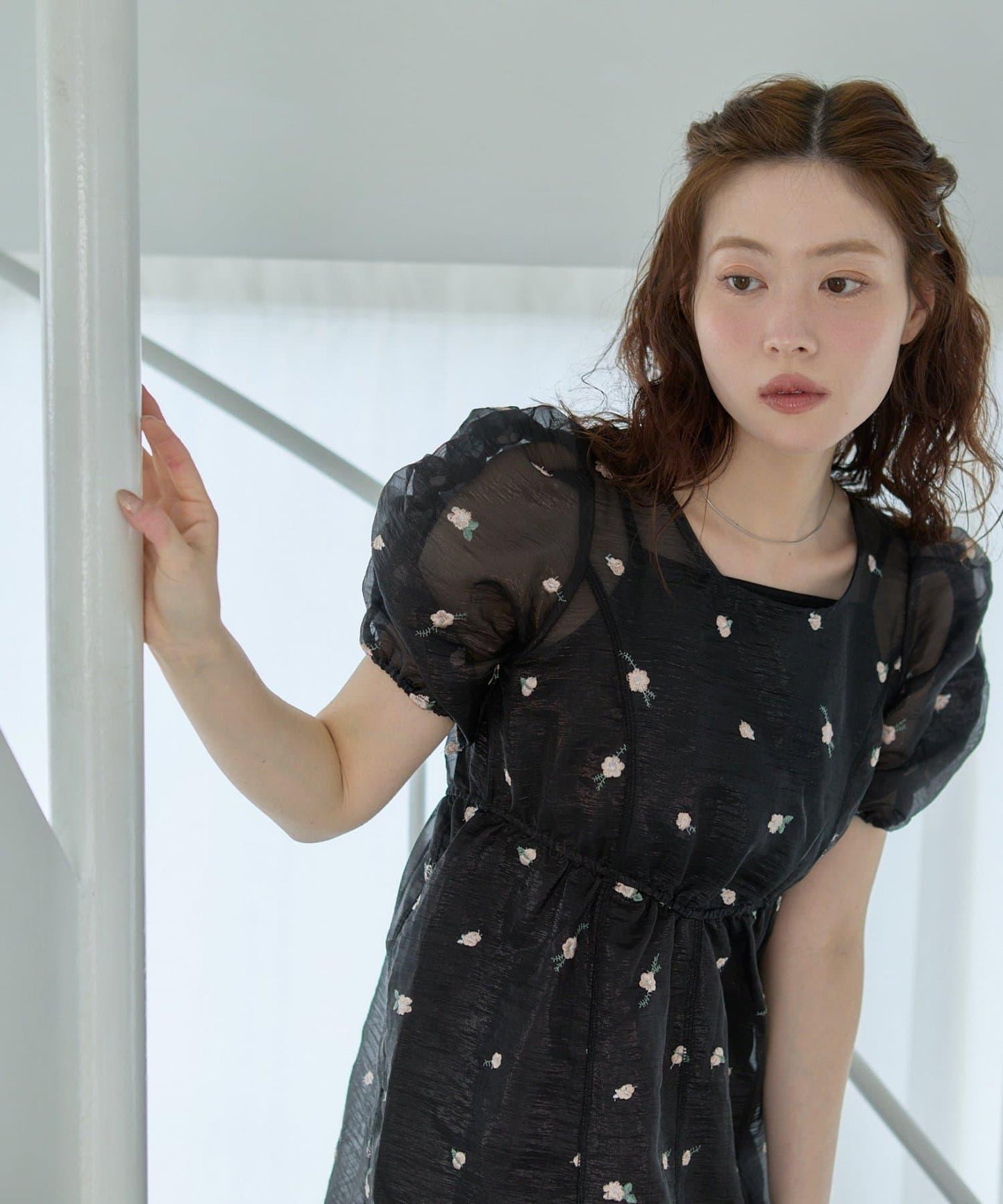 婚禮場合小個子尺碼兩尺碼可選 花卉歐根紗 連衣裙