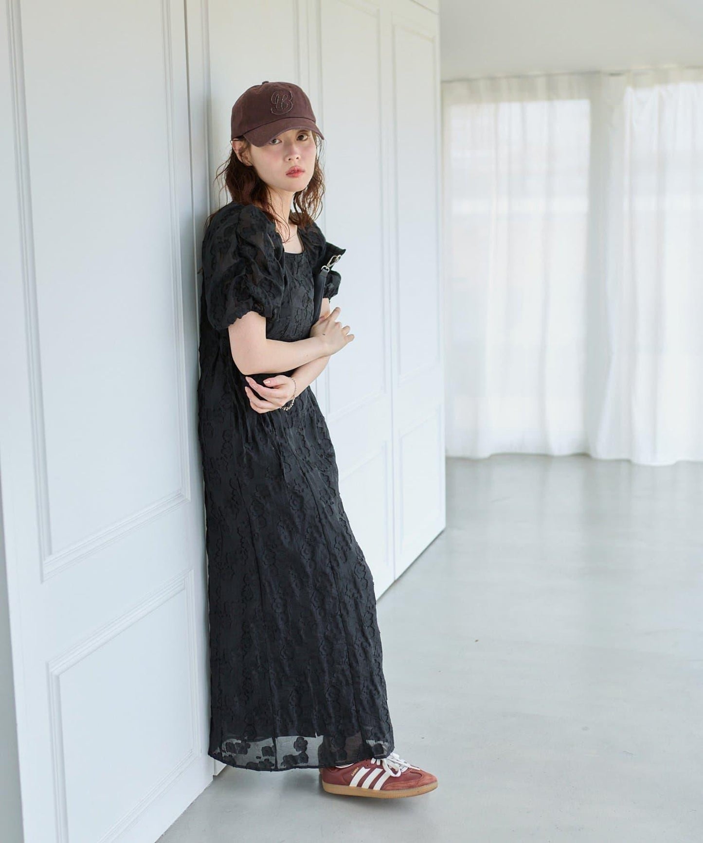 小個子尺碼 透感花卉蝴蝶結設計 連衣裙
