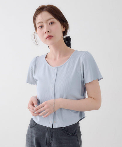 圓點抽針針織開衫