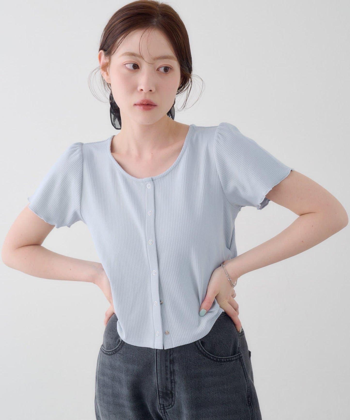圓點抽針針織開衫