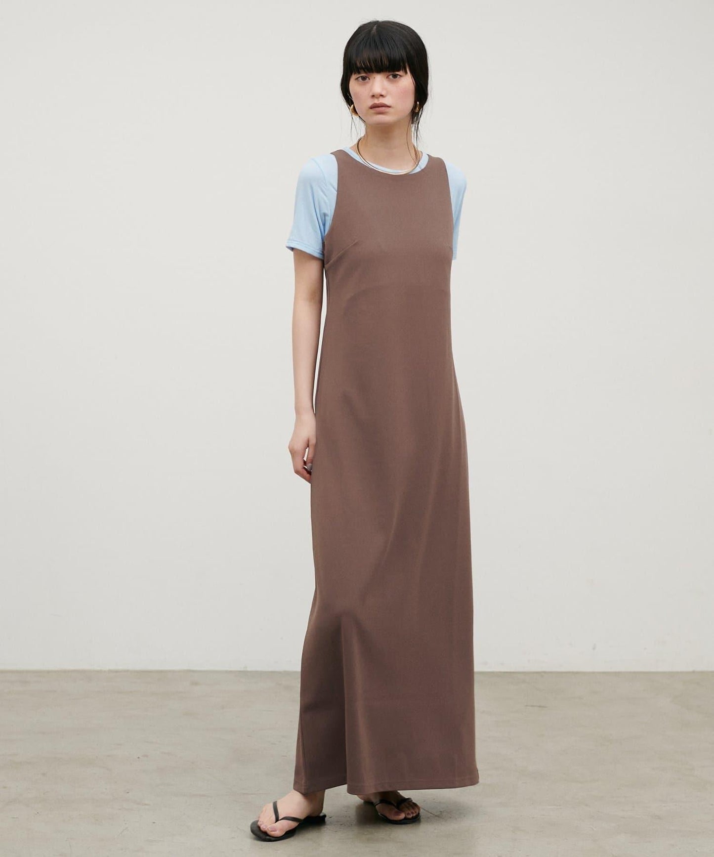 啞光Ponte面料 美式露肩版型 連衣裙（Web限定）
