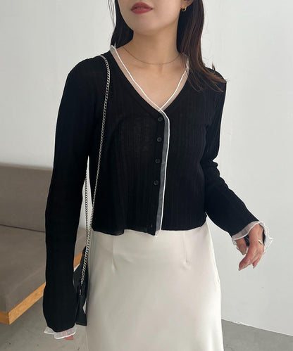 接觸涼感防紫外線 網紗拼接 針織開衫
