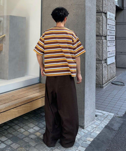 條紋/純色亨利領T恤
