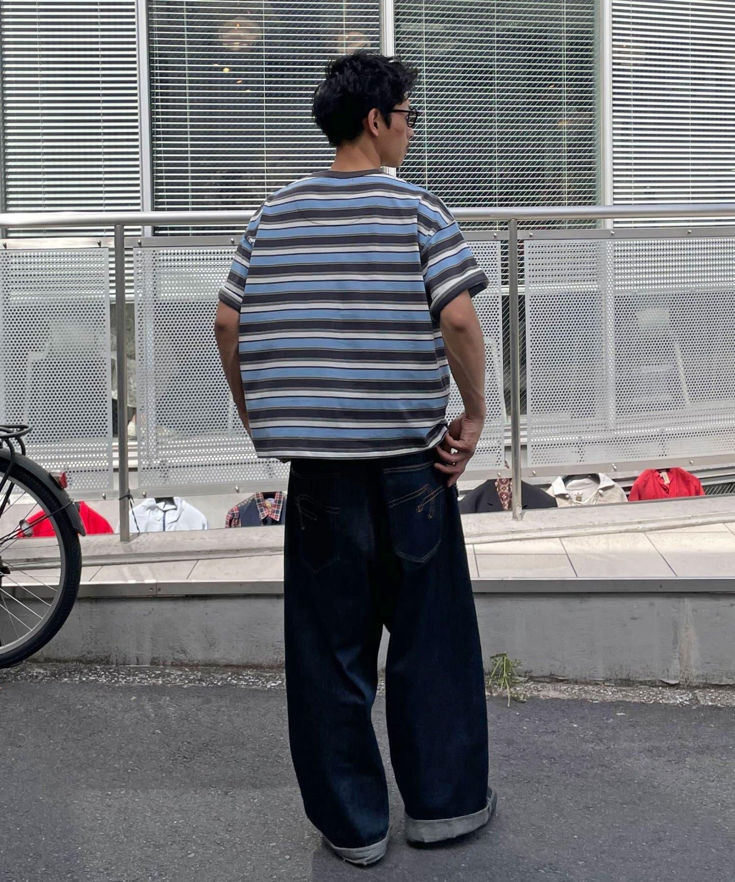 條紋/純色亨利領T恤