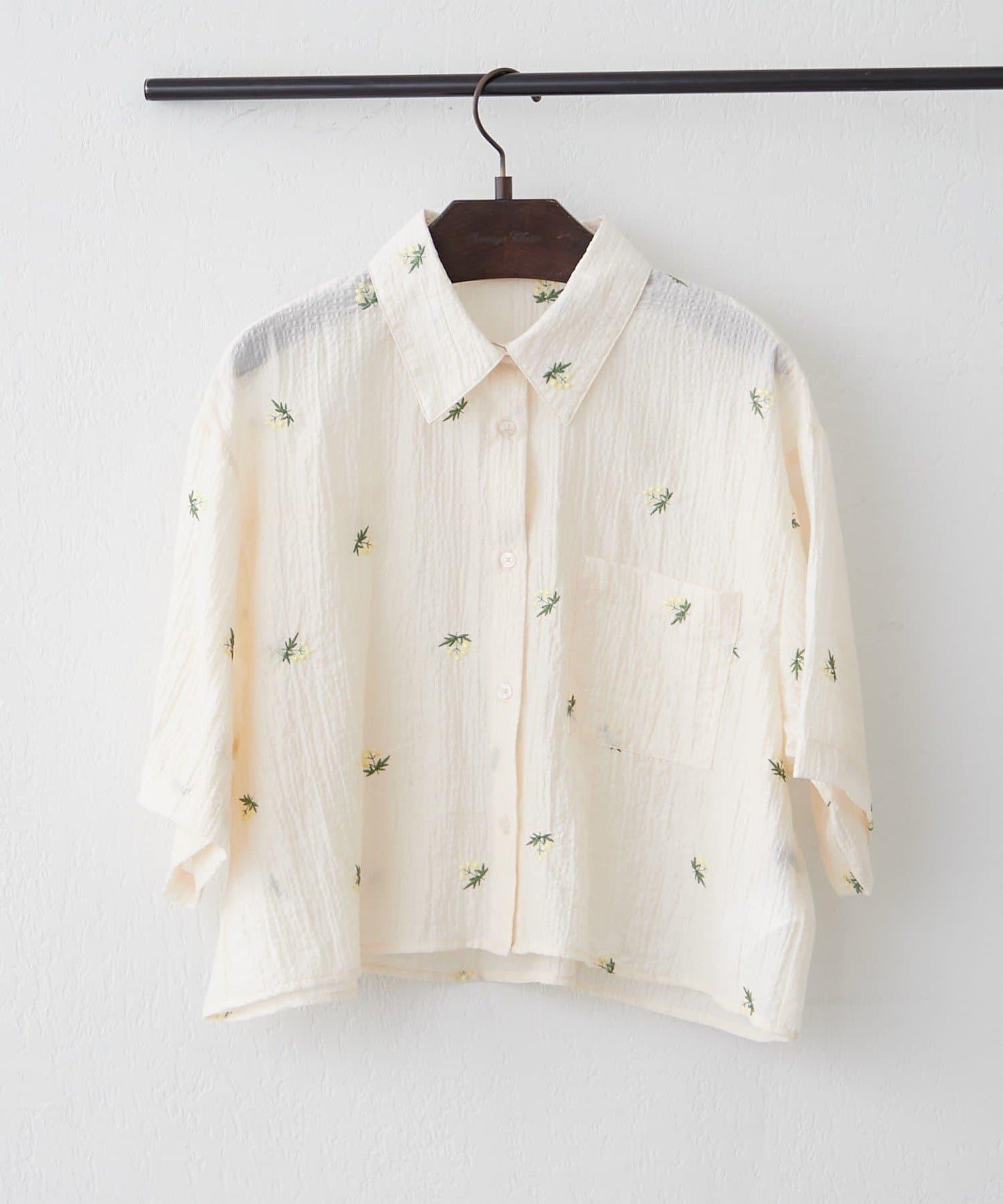 可成套搭配 花卉刺繡 短款 女式襯衫