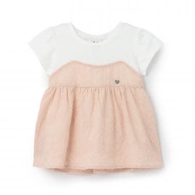 花刺繡拼接長款上衣