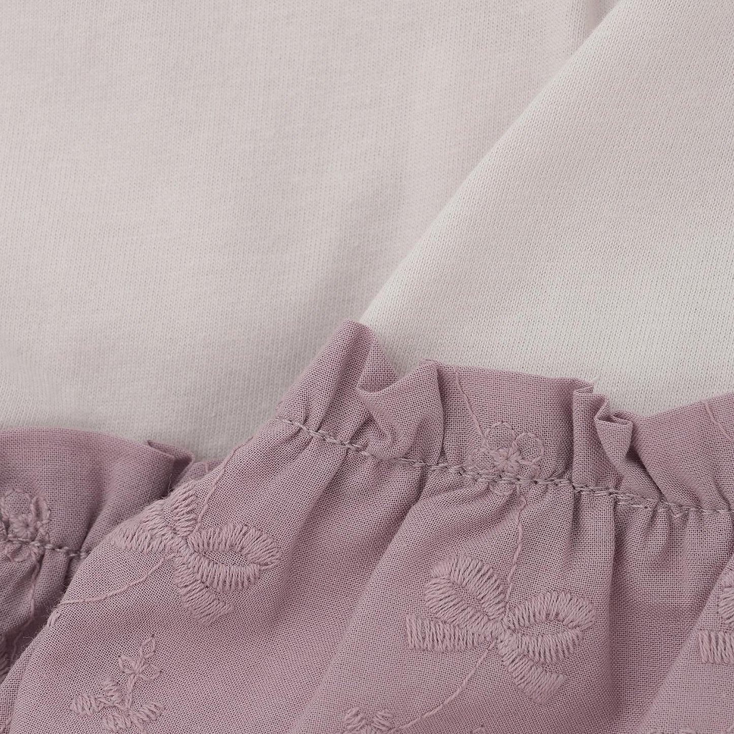 刺繡蕾絲拼接 長款上衣