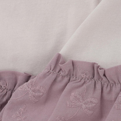 刺繡蕾絲拼接 長款上衣