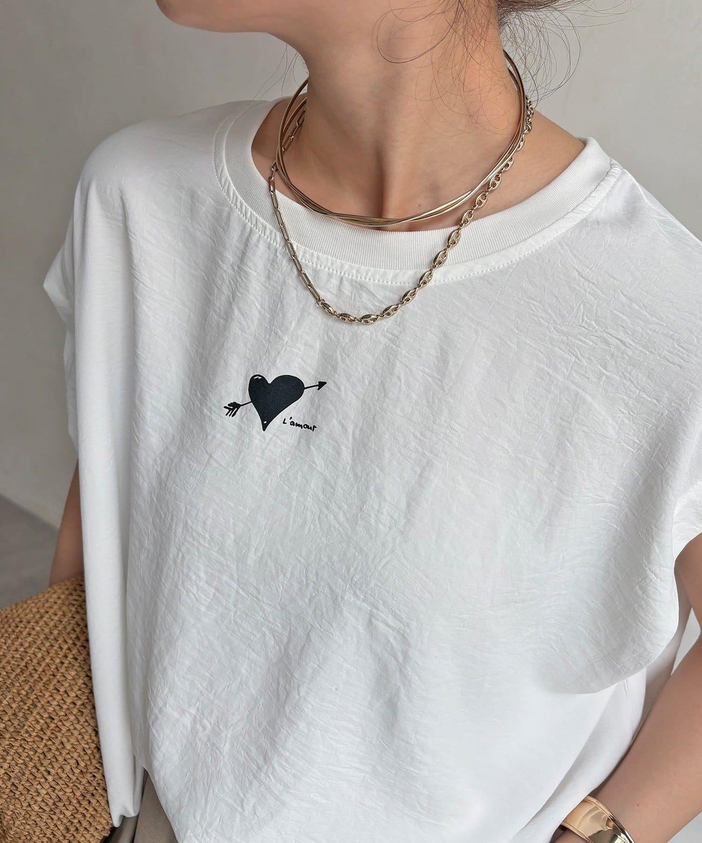 心形背部ロゴ印花 TEE